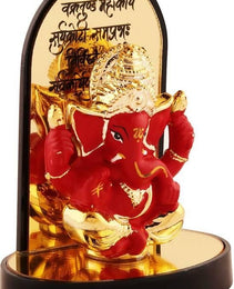 Gold Plate Ganesh Ji Idol Statue Decorative Showpiece - 3.25 cm  (Polyresin, Multicolor)