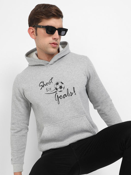 Campus Sutra Men's Shoot For Goals Hoodie With Kangaroo Pocket